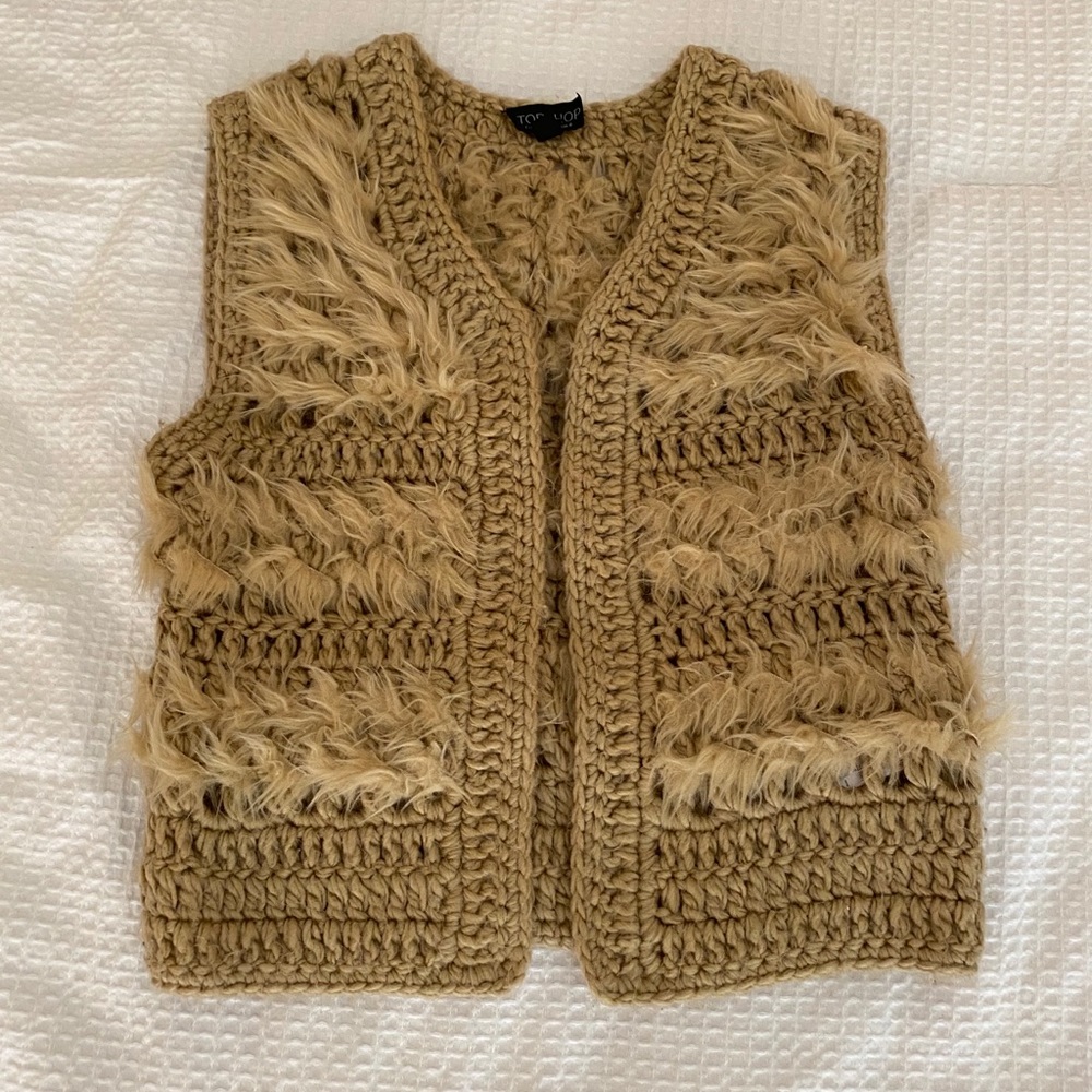 Topshop Fuzzy Knit Vest